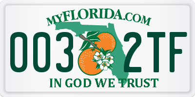 FL license plate 0032TF