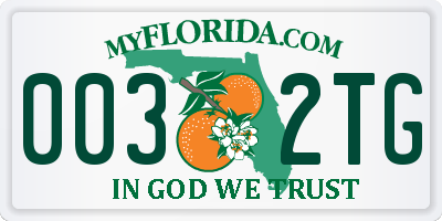 FL license plate 0032TG