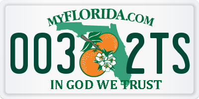 FL license plate 0032TS