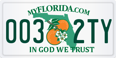 FL license plate 0032TY