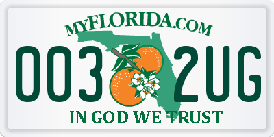 FL license plate 0032UG