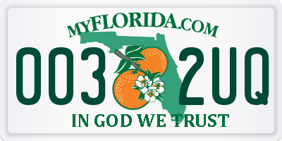 FL license plate 0032UQ