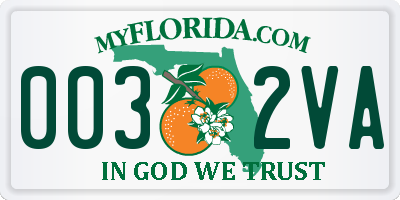 FL license plate 0032VA