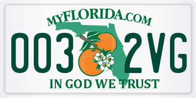 FL license plate 0032VG