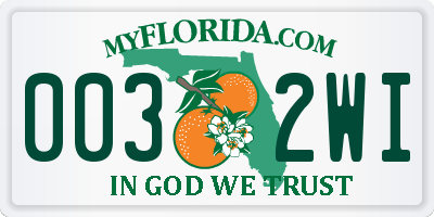 FL license plate 0032WI