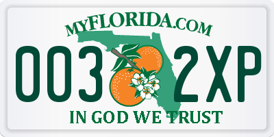 FL license plate 0032XP