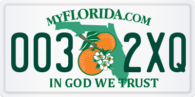 FL license plate 0032XQ