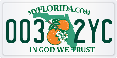FL license plate 0032YC