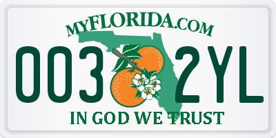 FL license plate 0032YL