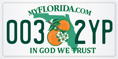 FL license plate 0032YP