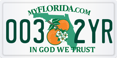 FL license plate 0032YR