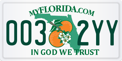 FL license plate 0032YY