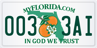 FL license plate 0033AI