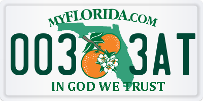 FL license plate 0033AT