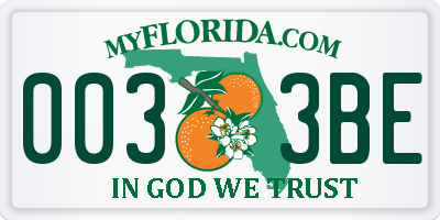 FL license plate 0033BE