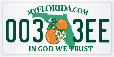FL license plate 0033EE