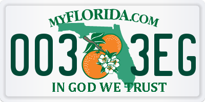 FL license plate 0033EG
