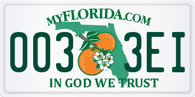 FL license plate 0033EI