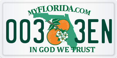 FL license plate 0033EN