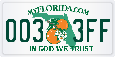 FL license plate 0033FF