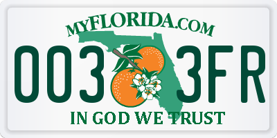 FL license plate 0033FR