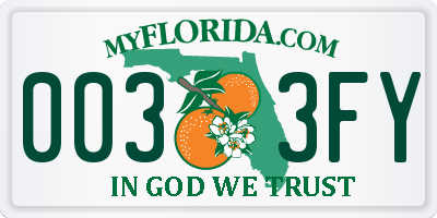 FL license plate 0033FY