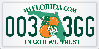 FL license plate 0033GG