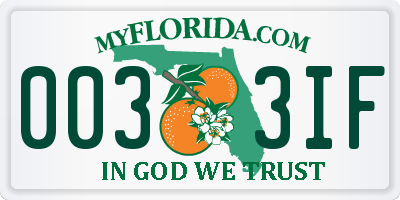 FL license plate 0033IF