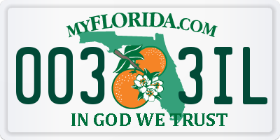 FL license plate 0033IL