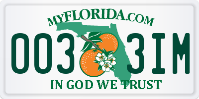 FL license plate 0033IM