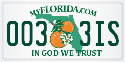 FL license plate 0033IS