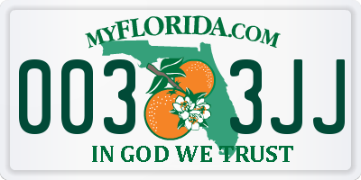 FL license plate 0033JJ