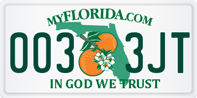 FL license plate 0033JT