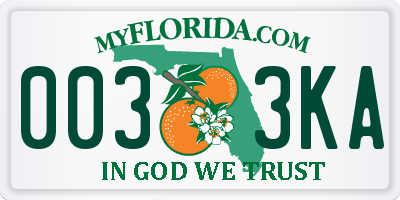 FL license plate 0033KA