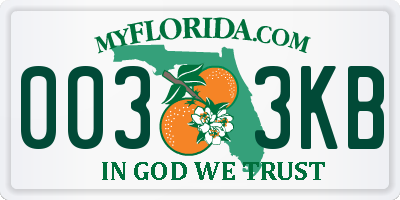 FL license plate 0033KB