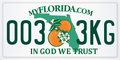 FL license plate 0033KG