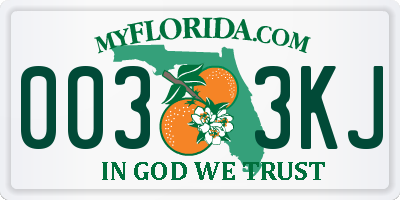 FL license plate 0033KJ