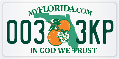 FL license plate 0033KP