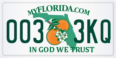 FL license plate 0033KQ