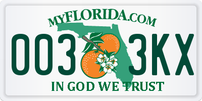 FL license plate 0033KX