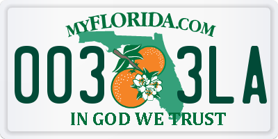 FL license plate 0033LA