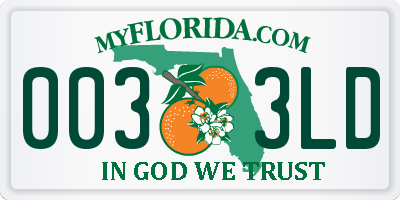 FL license plate 0033LD