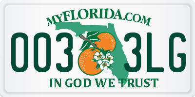 FL license plate 0033LG