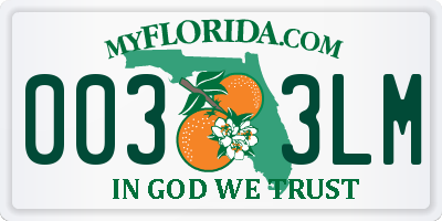 FL license plate 0033LM