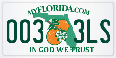 FL license plate 0033LS
