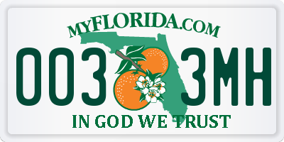 FL license plate 0033MH