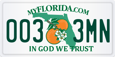FL license plate 0033MN