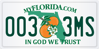 FL license plate 0033MS