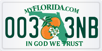 FL license plate 0033NB