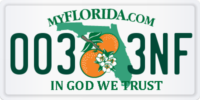 FL license plate 0033NF